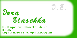 dora blaschka business card